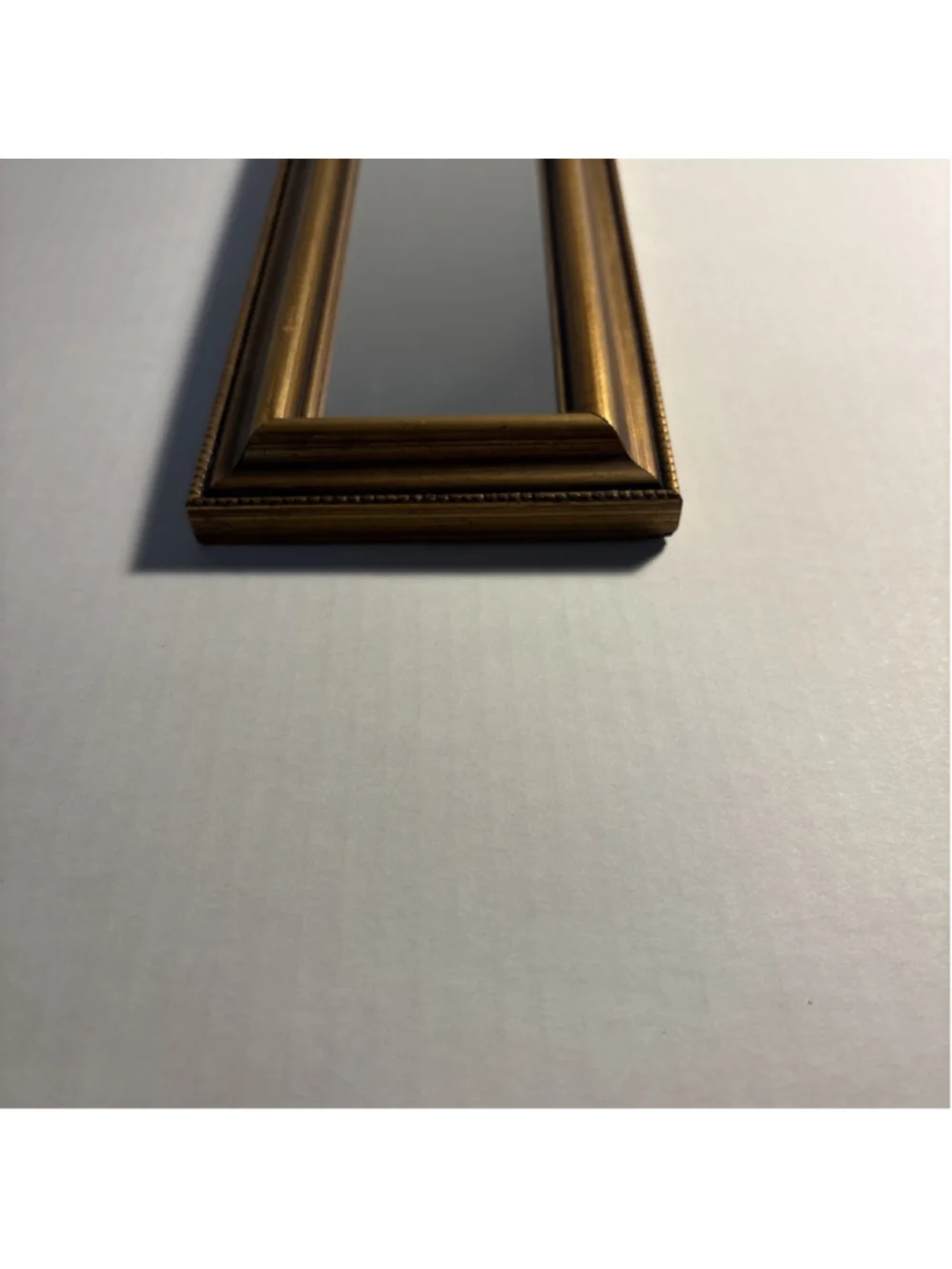 Ornate Gold Wood Wall/shelf Mirror Small Rectangle Gilt Stepped Frame 1211